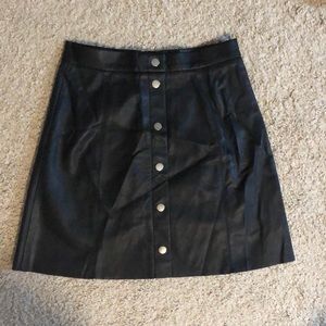 Faux Leather Black Skirt!